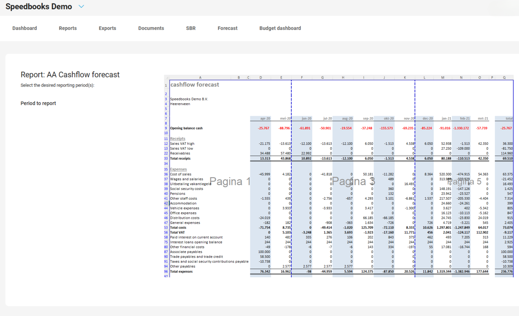 Cashflow Forecast Functions